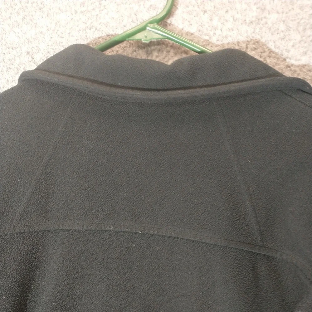 Columbia Mens Full Zip Fleece Jacket Black Mock Neck Large Zippered Pockets